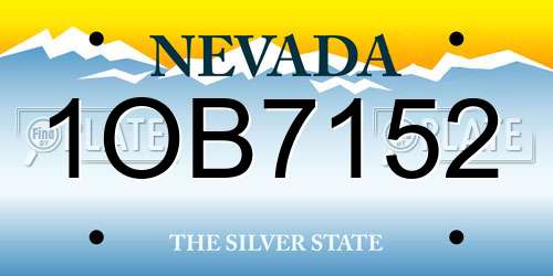 1OB7152 Nevada License Plate
