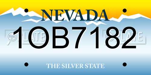 1OB7182 Nevada License Plate
