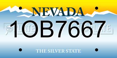 1OB7667 Nevada License Plate