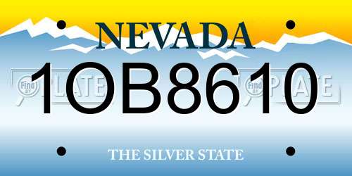 1OB8610 Nevada License Plate