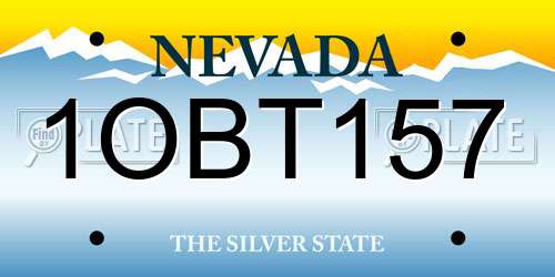 1OBT157 Nevada License Plate