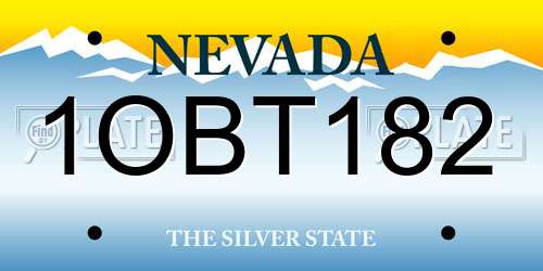 1OBT182 Nevada License Plate