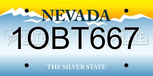 1OBT667 Nevada License Plate