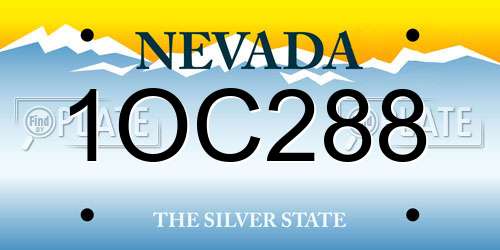 1OC288 Nevada License Plate