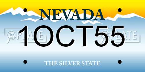 1OCT55 Nevada License Plate