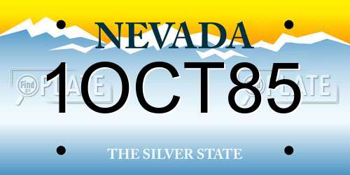1OCT85 Nevada License Plate