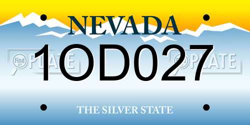 1OD027 Nevada License Plate