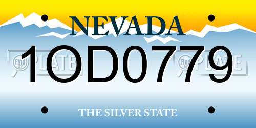 1OD0779 Nevada License Plate