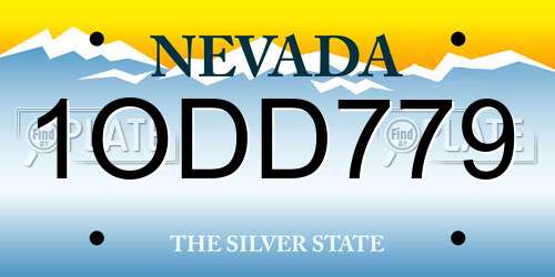 1ODD779 Nevada License Plate