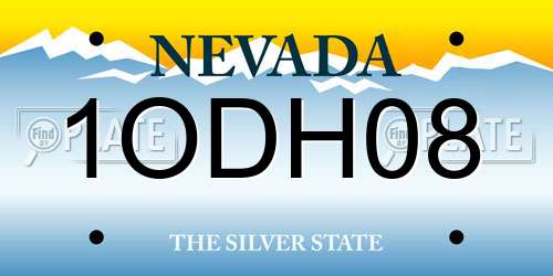 1ODH08 Nevada License Plate