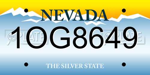 1OG8649 Nevada License Plate