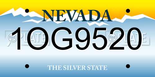 1OG9520 Nevada License Plate