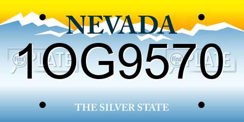 1OG9570 Nevada License Plate