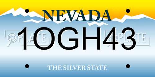 1OGH43 Nevada License Plate