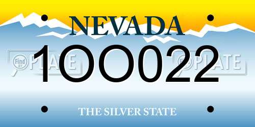 1OO022 Nevada License Plate