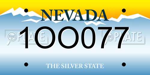 1OO077 Nevada License Plate
