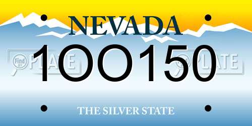 1OO150 Nevada License Plate