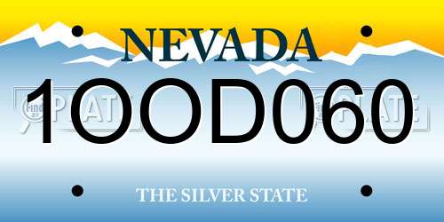 1OOD060 Nevada License Plate