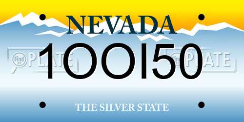 1OOI50 Nevada License Plate