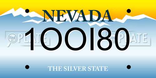 1OOI80 Nevada License Plate