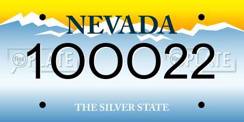 1OOO22 Nevada License Plate
