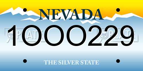 1OOO229 Nevada License Plate
