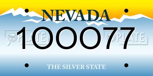 1OOO77 Nevada License Plate