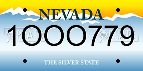 1OOO779 Nevada License Plate