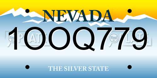1OOQ779 Nevada License Plate