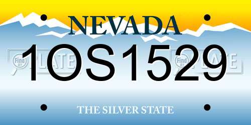 1OS1529 Nevada License Plate