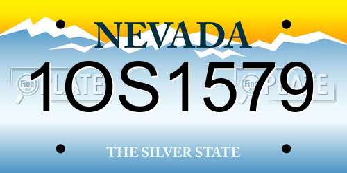 1OS1579 Nevada License Plate