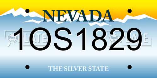 1OS1829 Nevada License Plate
