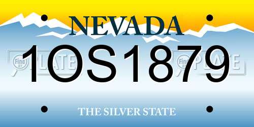 1OS1879 Nevada License Plate