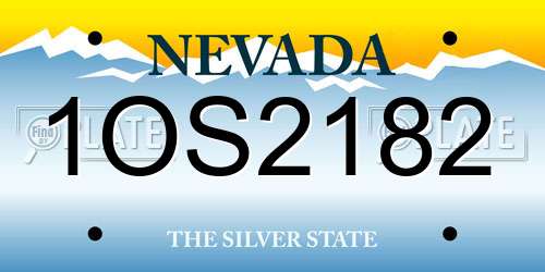 1OS2182 Nevada License Plate