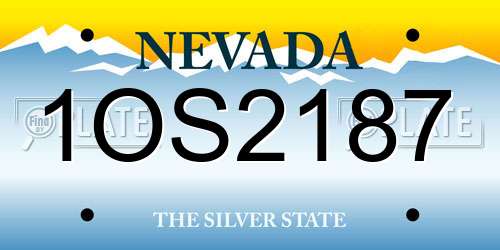 1OS2187 Nevada License Plate