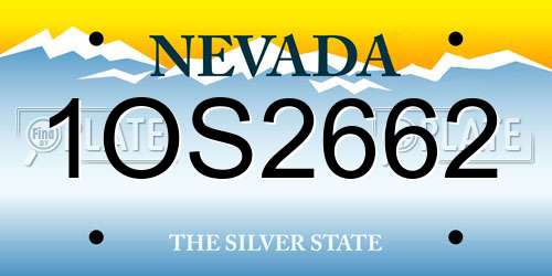 1OS2662 Nevada License Plate