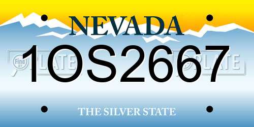 1OS2667 Nevada License Plate