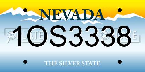 1OS3338 Nevada License Plate