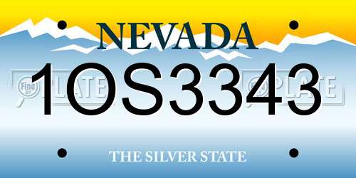 1OS3343 Nevada License Plate