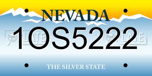 1OS5222 Nevada License Plate