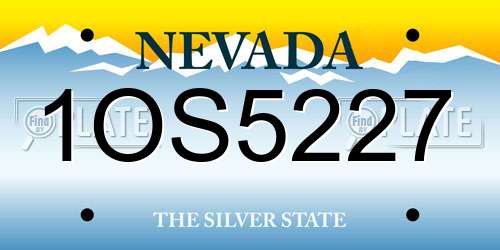 1OS5227 Nevada License Plate