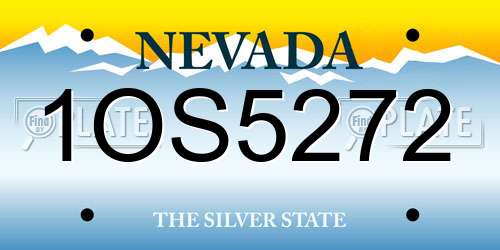 1OS5272 Nevada License Plate