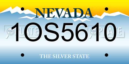 1OS5610 Nevada License Plate