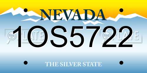 1OS5722 Nevada License Plate
