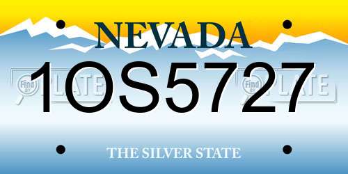 1OS5727 Nevada License Plate
