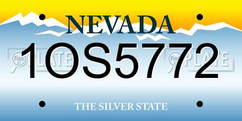 1OS5772 Nevada License Plate