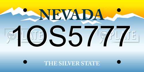 1OS5777 Nevada License Plate