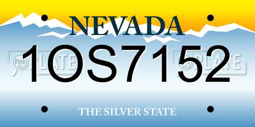 1OS7152 Nevada License Plate