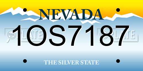 1OS7187 Nevada License Plate