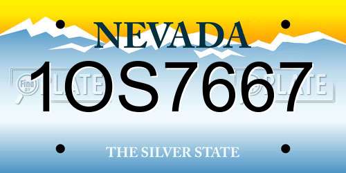 1OS7667 Nevada License Plate